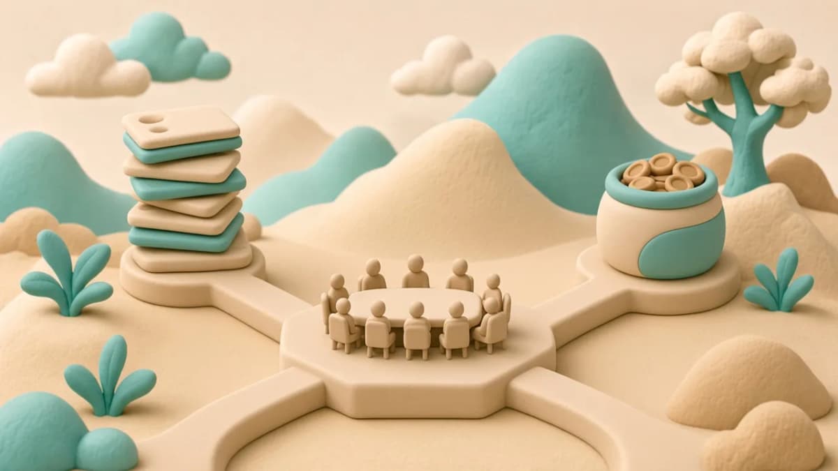 Clay illustration of two paths from a central block—one toward credit card stacks and one toward a savings jar—showing different household effects of rate changes.